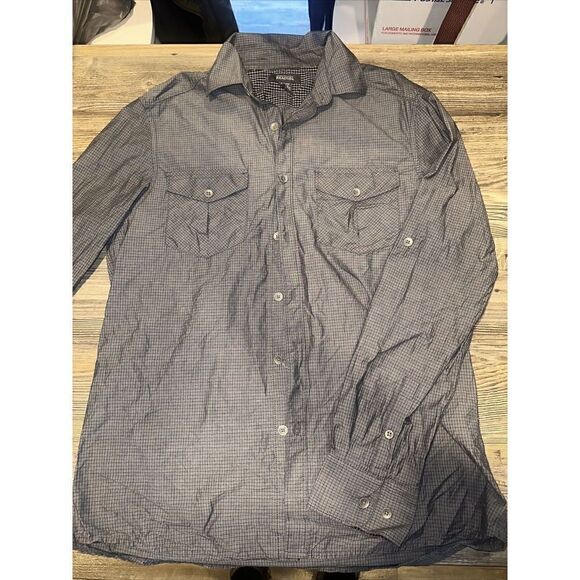 Kenneth Cole Reaction Men's Long Sleeve Shirt Gray Stripes Size Small. NWOT - Picture 1 of 5